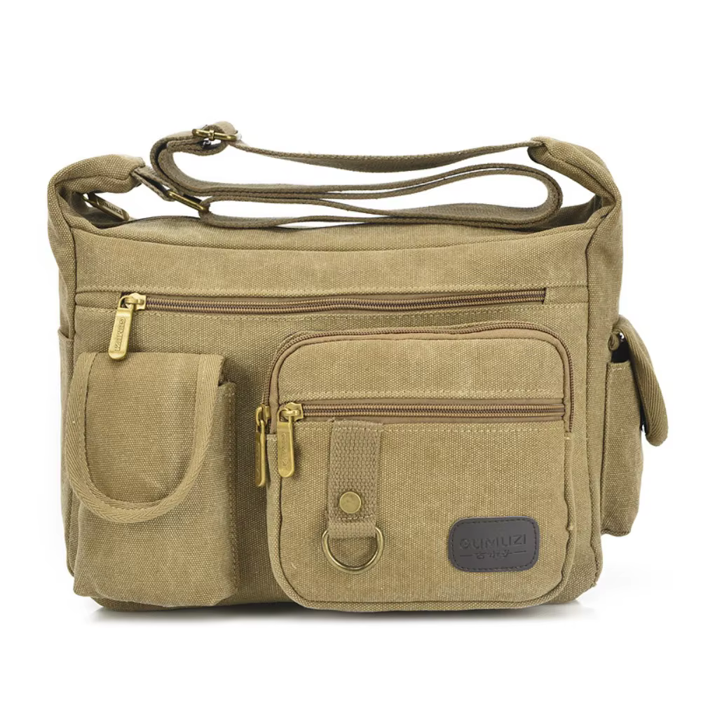 Sac à bandoulière d'extérieur de grande capacité, sac de rangement multifonctionnel en toile pour es
