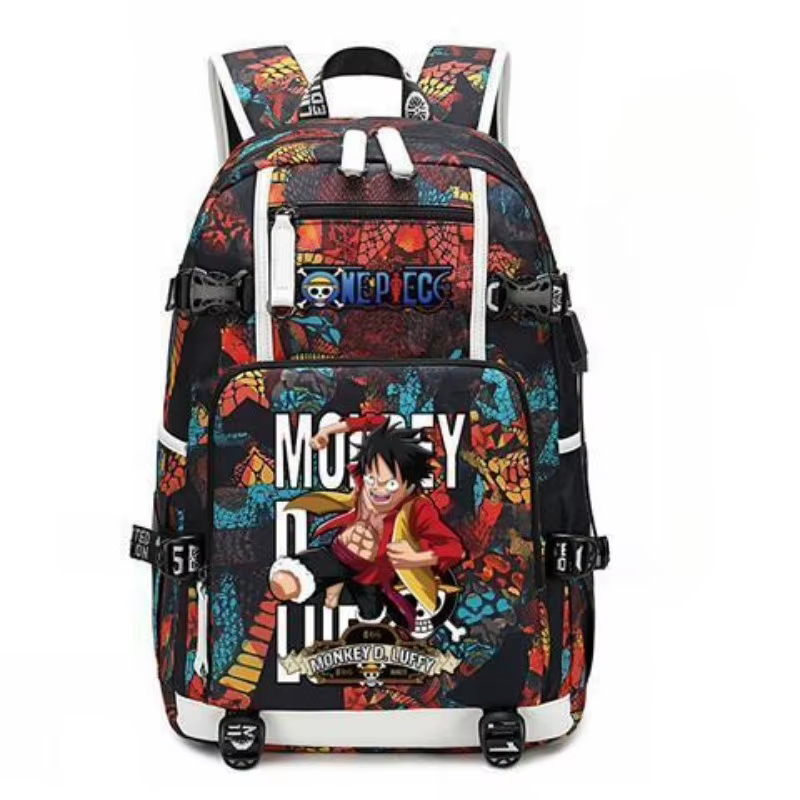 Sac à dos scolaire mignon One Piece Monkey D. Luffy, style anime, pour ordinateur portable, sac de v