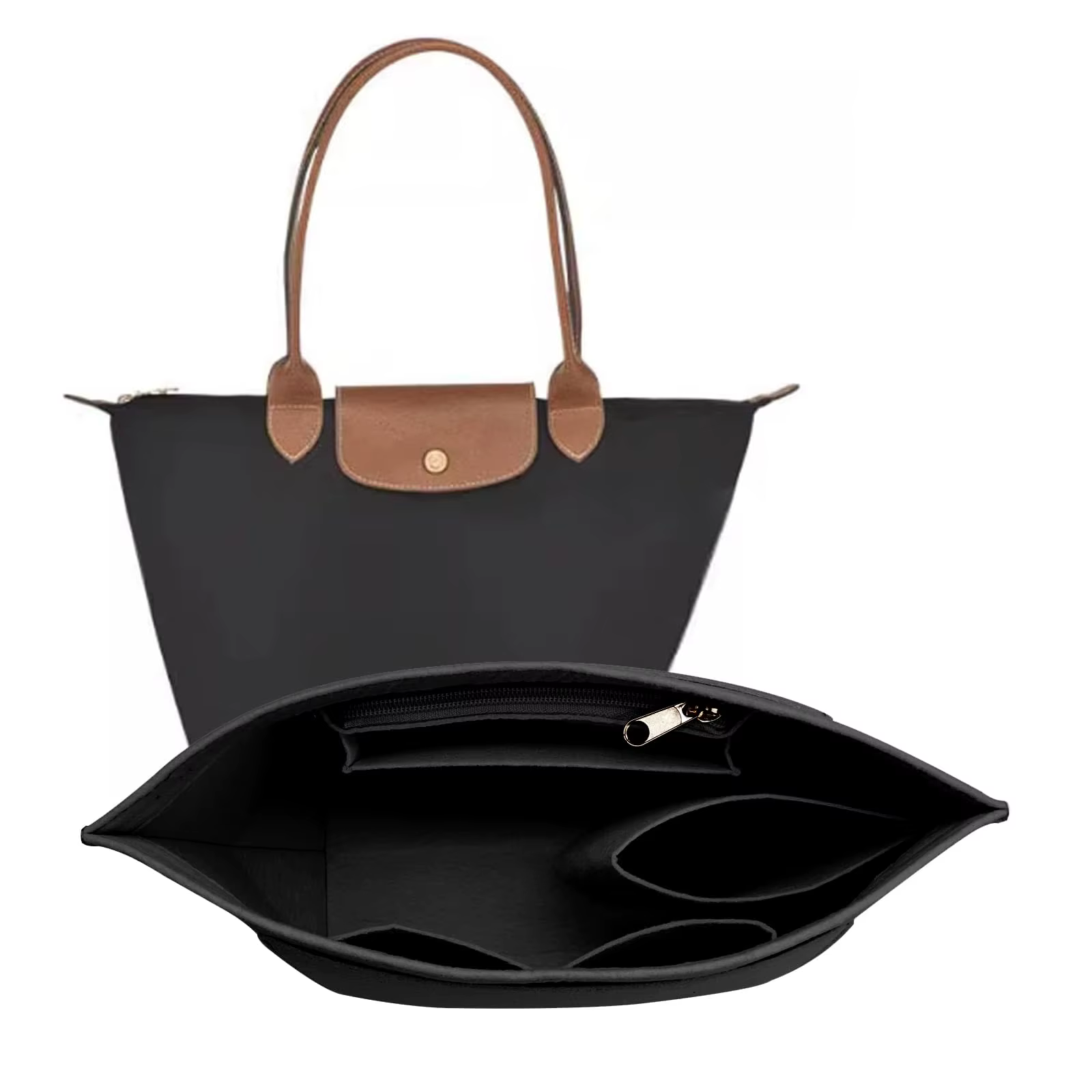 Insert organisateur de sac à main en feutre pour Longchamp Le Pliage L Insert de sac à main (3 taill