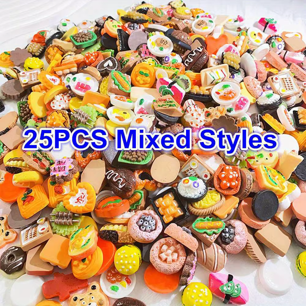 25/50/80 pièces Mini jouets alimentaires semblant jouer nourriture Miniature pour maison de poupée c