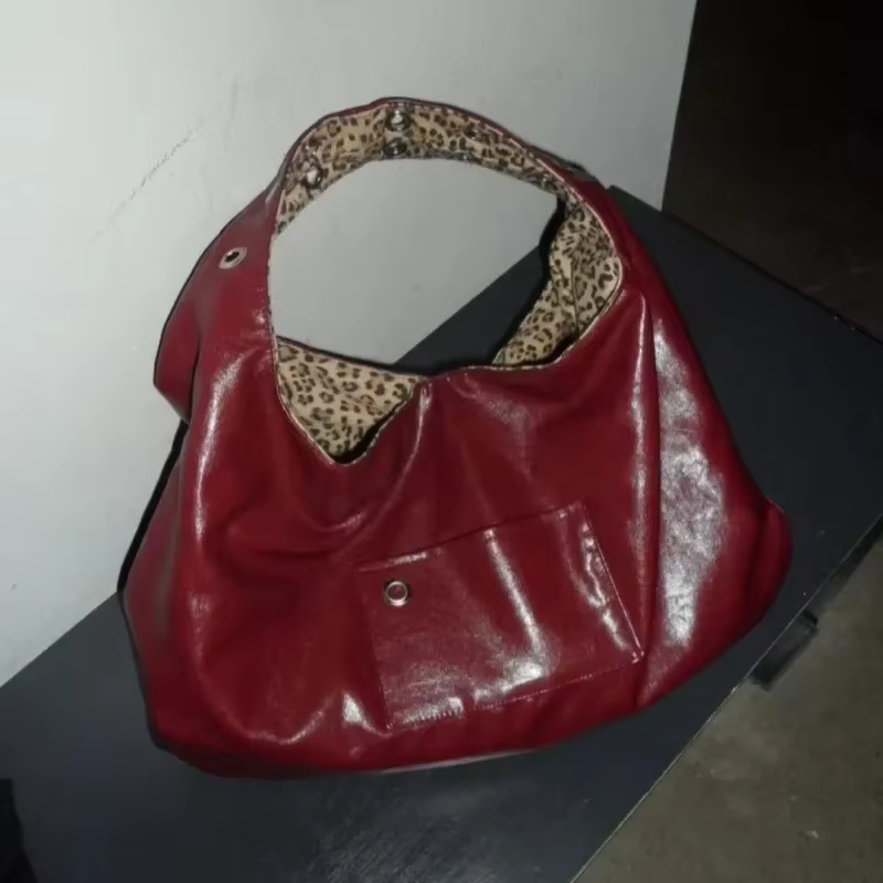 Sac à bandoulière léopard Spice Girl Double face, fourre-tout de banlieue Cool et doux, grand sac po