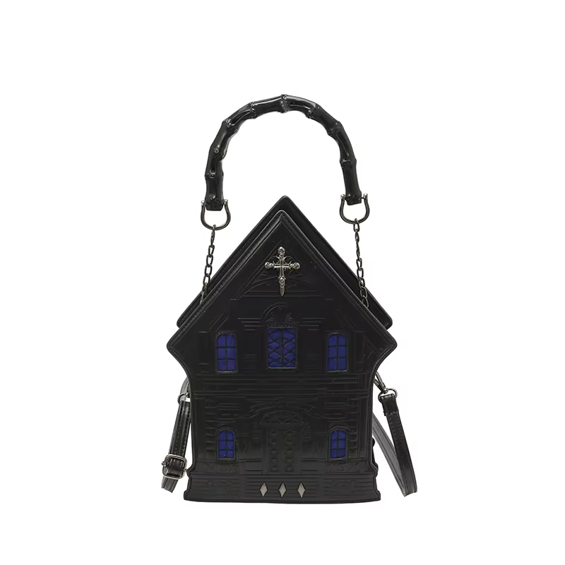 Nouveau sac latéral créatif tridimensionnel en forme de maison pour dames Style Punk sacs à bandouli