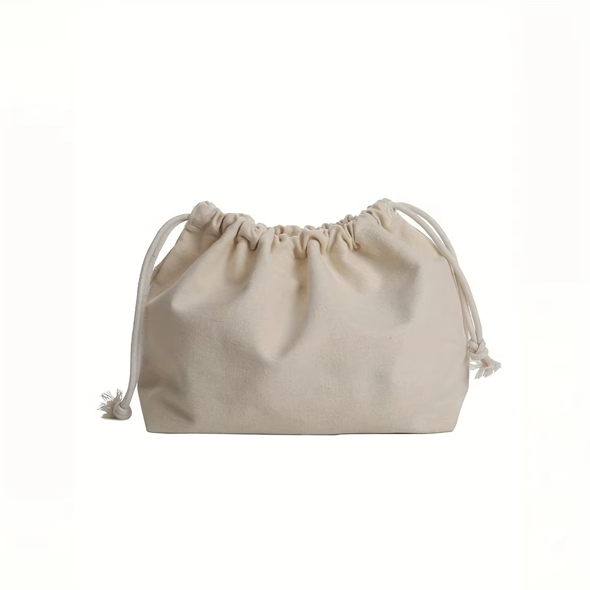 1 sac de rangement beige en polyester à double cordon de serrage - un accessoire décontracté et un s