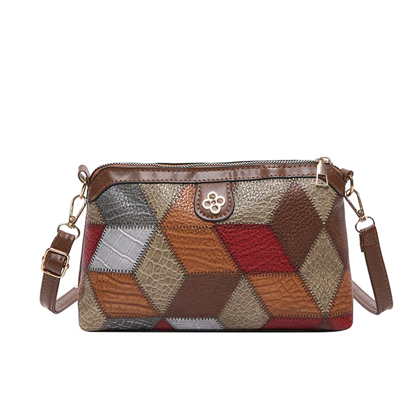 Sac à bandoulière Chic Boho Design pour femme en mélange de couleurs vintage, parfait pour les tenue