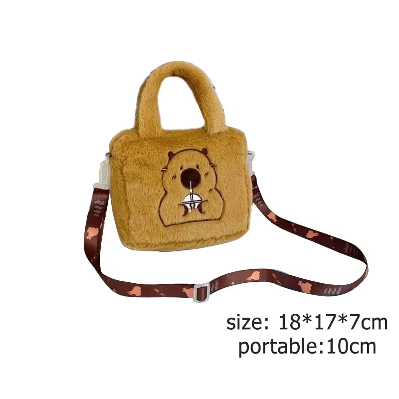 Kawaii Capybara sac à dos en peluche pour femmes polyvalent dessin animé drôle Capibala sac à bandou