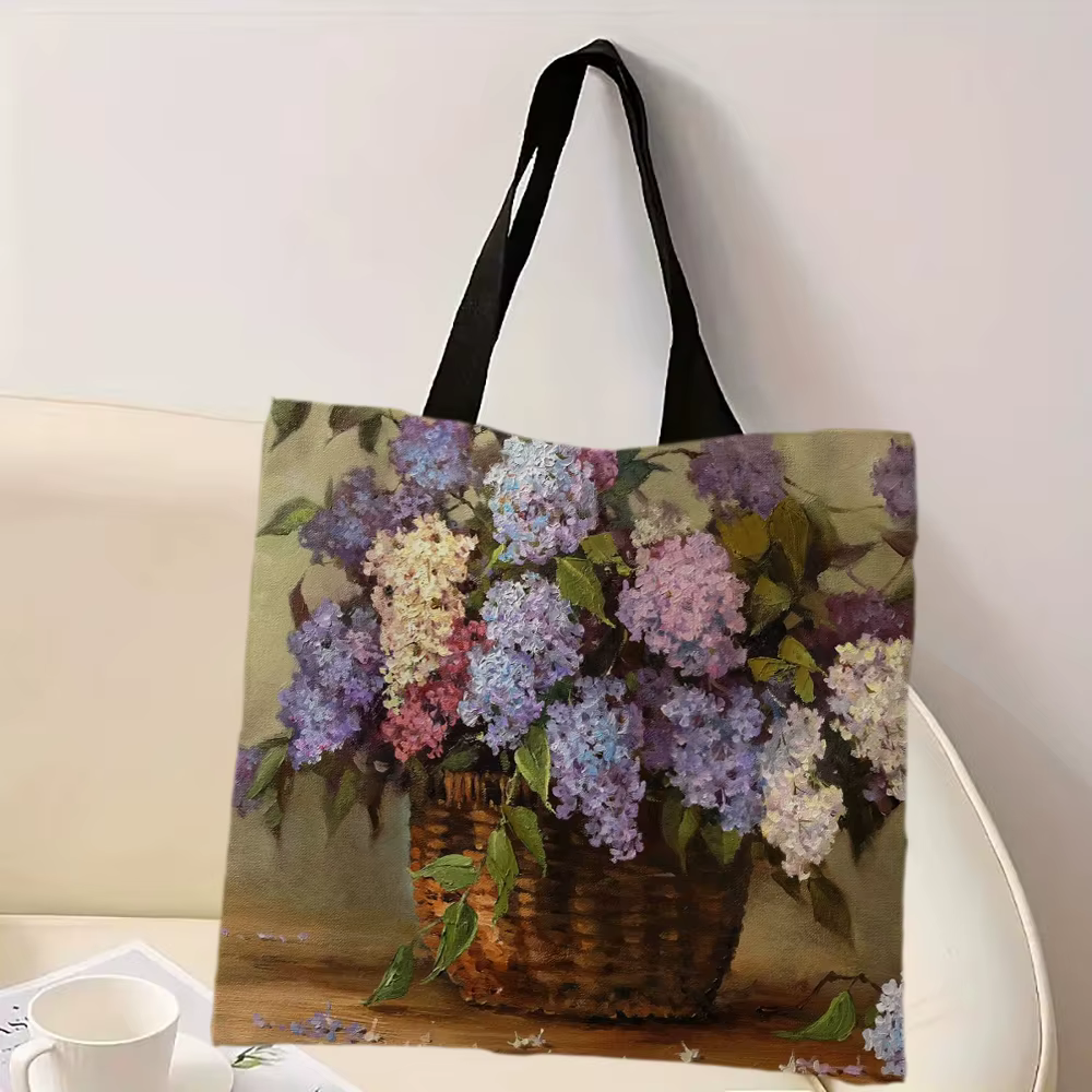 Sac fourre-tout imprimé floral, sac à main réutilisable à la mode, sac à bandoulière multifonctionne