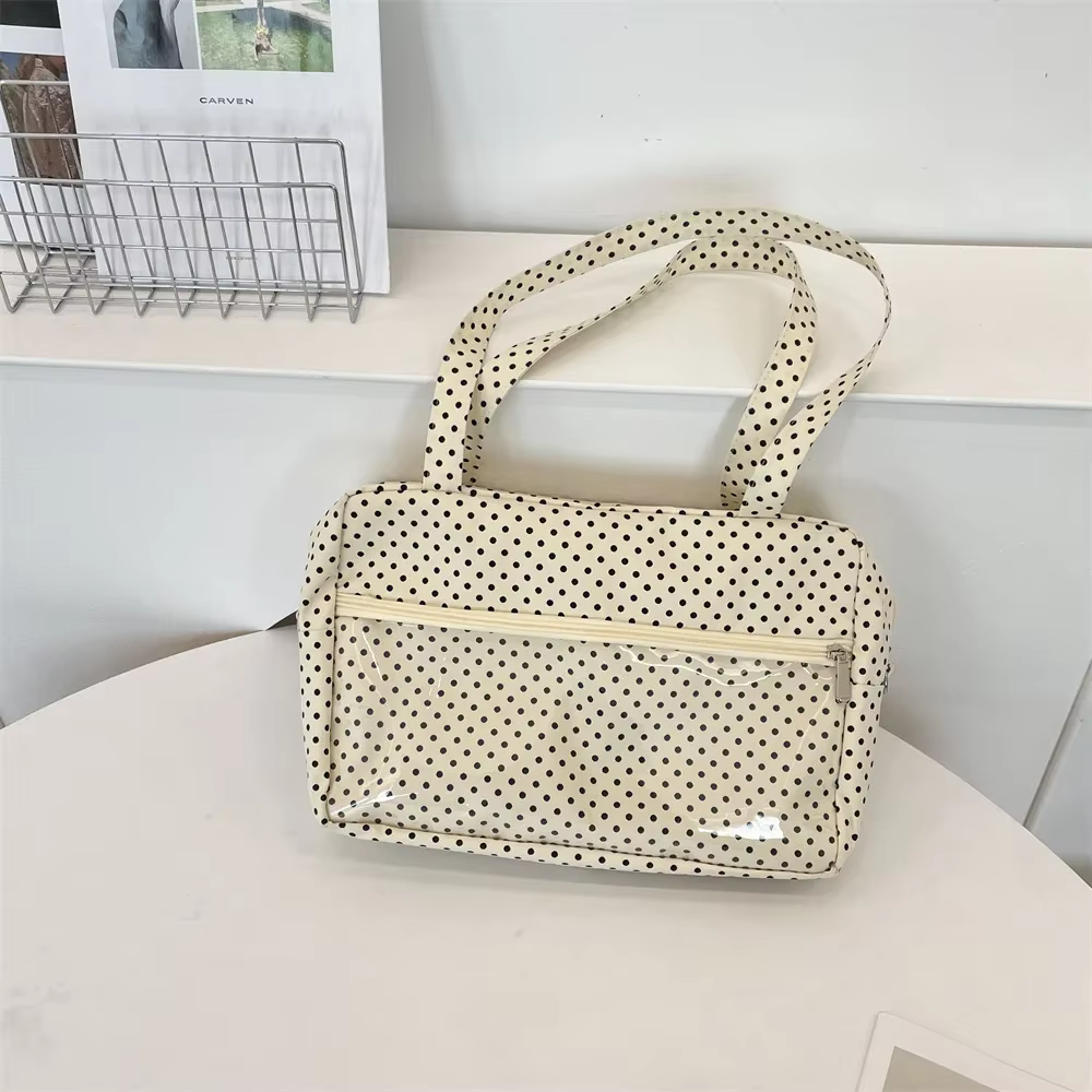 Épaule sous les bras Y2K Ulzzang Ita Sac Femme à pois Sac fourre-tout à la mode Bolso Transparent Sa