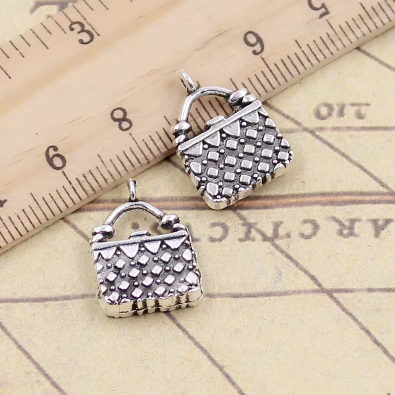 Breloques Tibétaines en Argent pour Sac à Main, Bijoux de 18x13mm, Artisanat Fait à la Main, DIY, 10