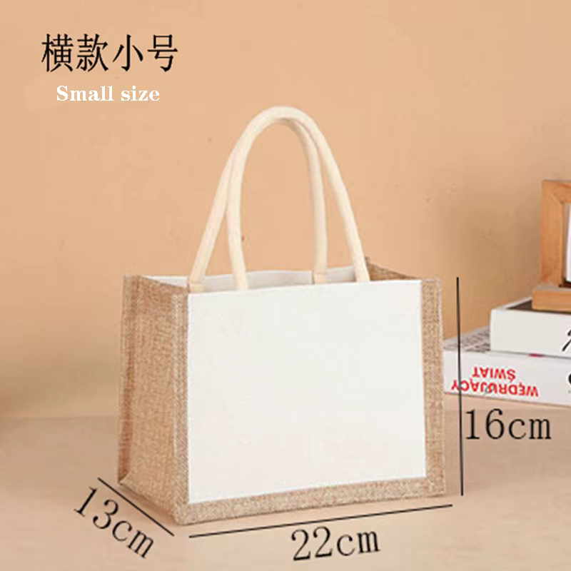 Sac d'épicerie en toile de jute, fourre-tout en coton, sacs à main écologiques, sac de rangement por