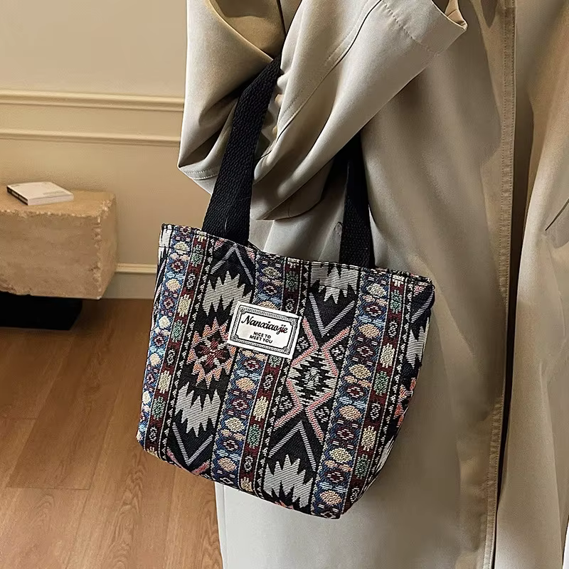 Sac de Style ethnique de grande capacité pour femmes, fourre-tout à la mode, Niche polyvalente, sac