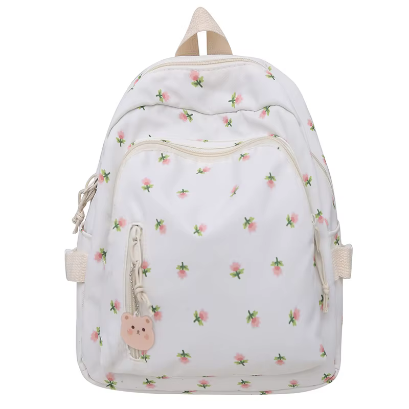 Mini sac à dos floral mignon pour filles, sac d'école avec broderie de nom personnalisé, petit sac à