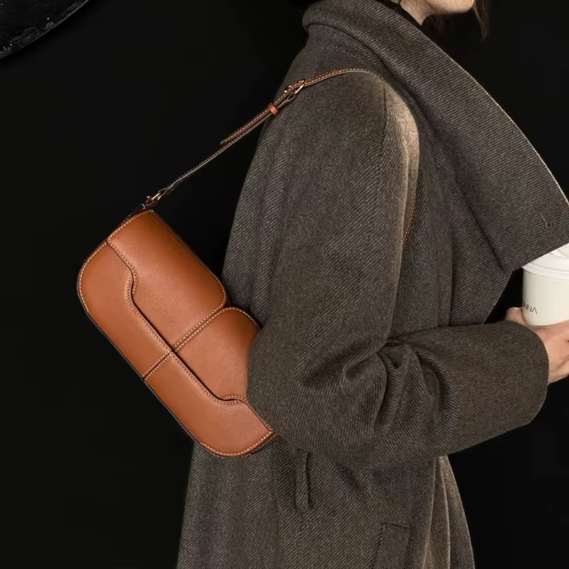 Sac à main unisexe en cuir véritable pour femme, modèle 2026, idéal pour le travail, les trajets quo