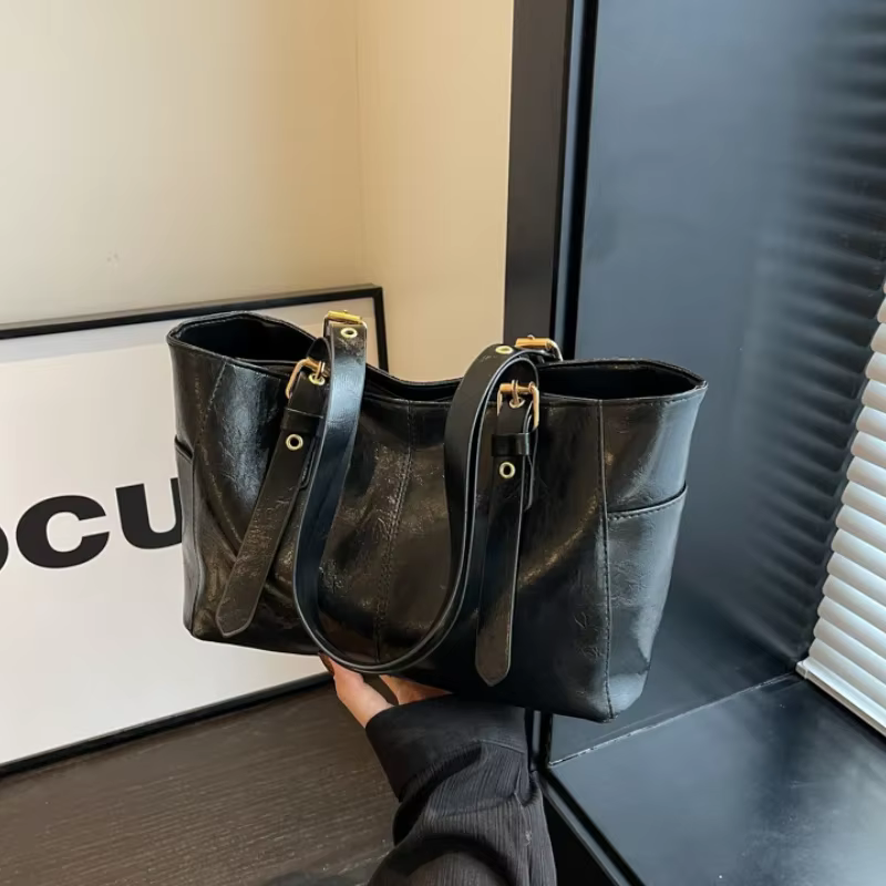 Mode rétro femmes sacs à bandoulière en cuir PU tendance haut de gamme dame sac fourre-tout grande c