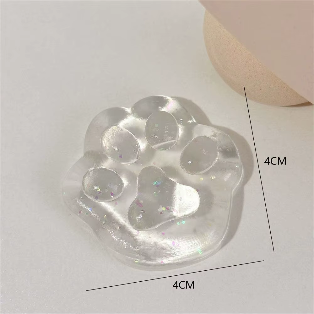 Mini Jouet Anti-Stress en Forme de Patte de Chat Rose, Jouet à Presser Kawaii en TPR, Nouveauté
