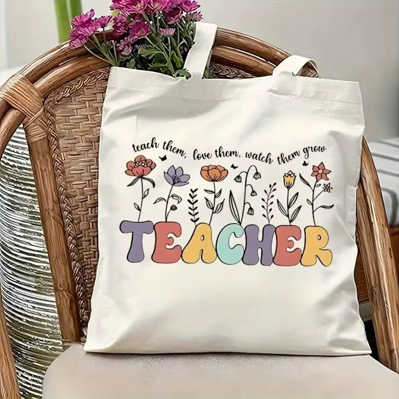 Sac fourre-tout rétro pour enseignant "JOY! Les enseignants changent le monde" Design idéal pour les