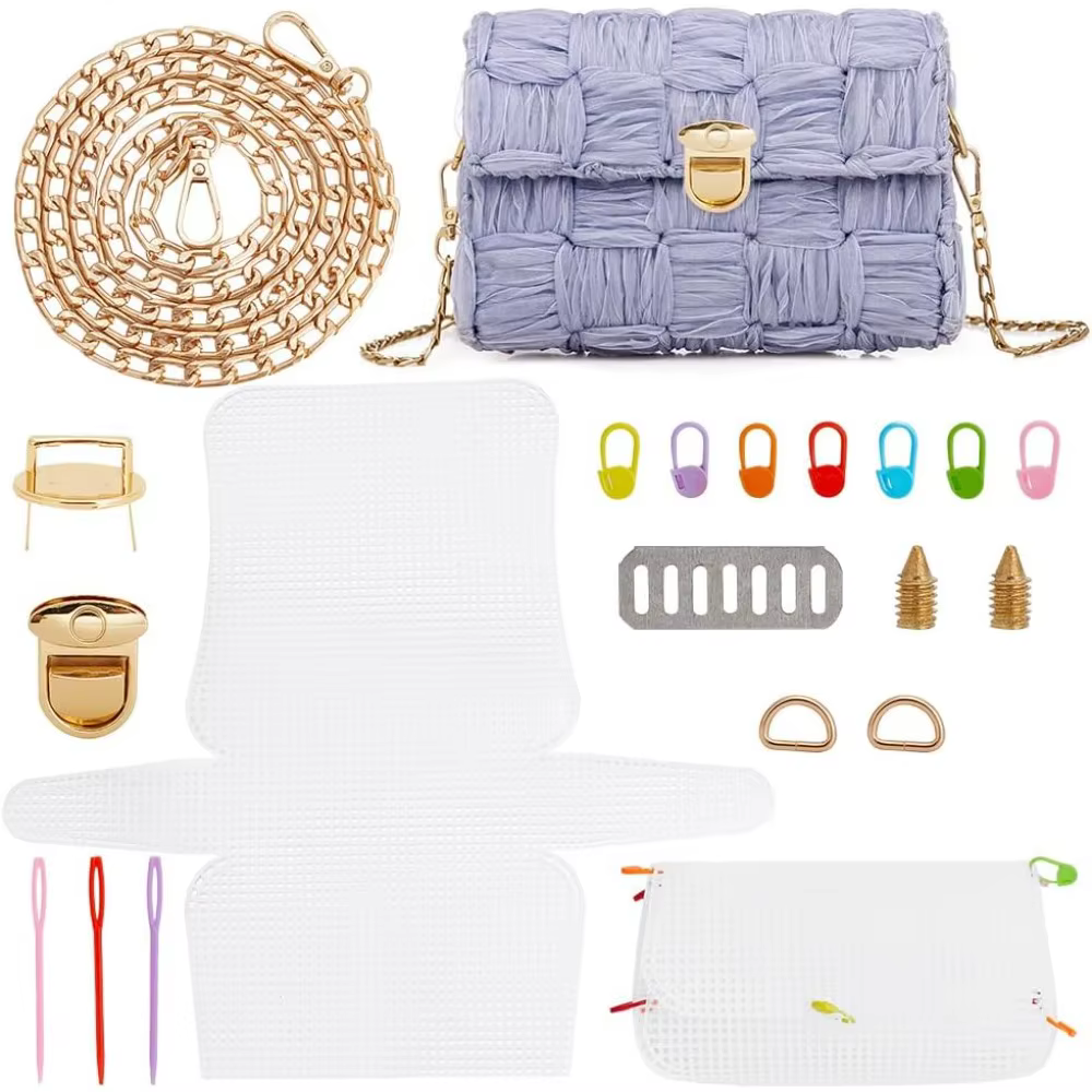 Kit de sacs à tricoter au Crochet, fils acryliques, sac de tissage, matériaux de fabrication, maille