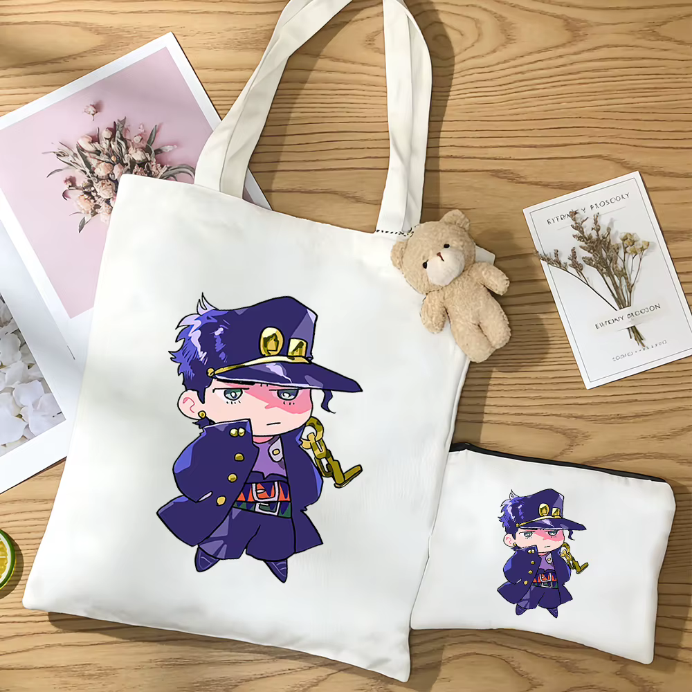 Sac à bandoulière kawaii Jonathan Joestar kujo jotaro, sac en toile simple avec figurine de dessin a