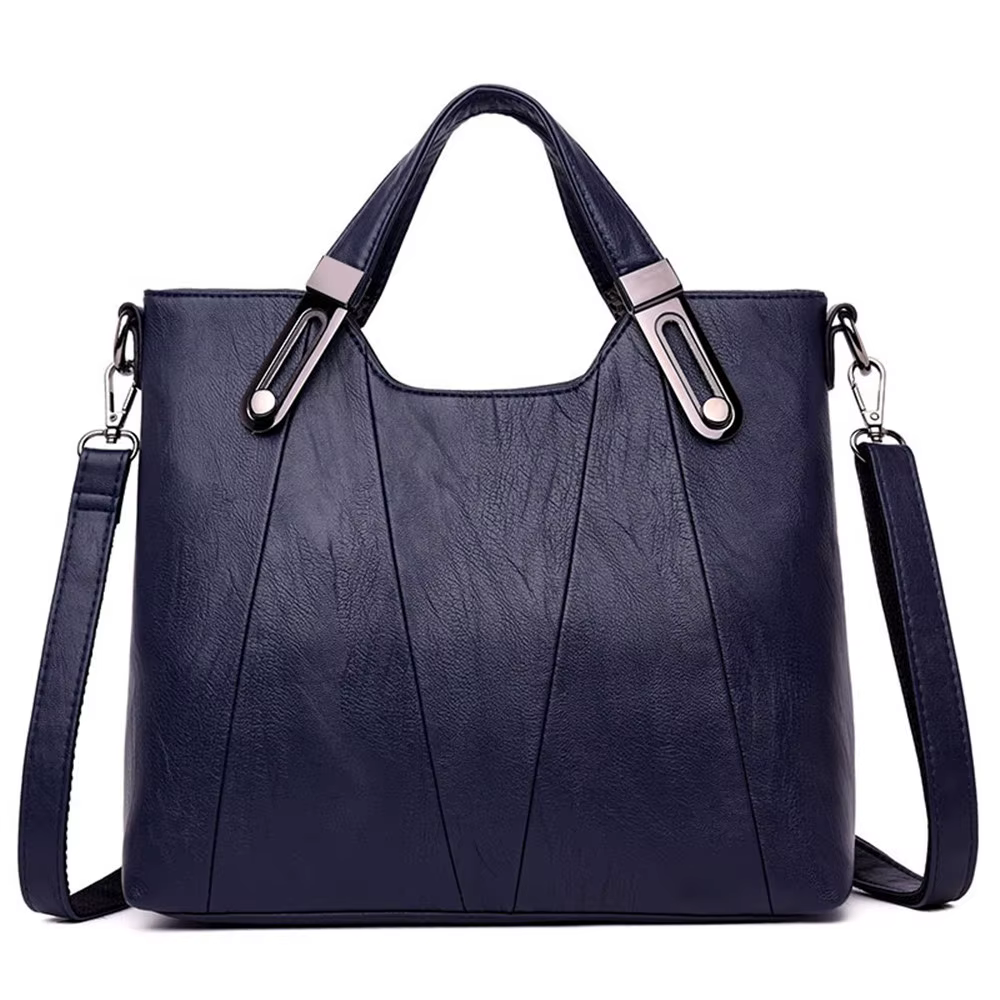 Sac à main en cuir souple pour femme, sac à main minimaliste polyvalent décontracté, sac fourre-tout