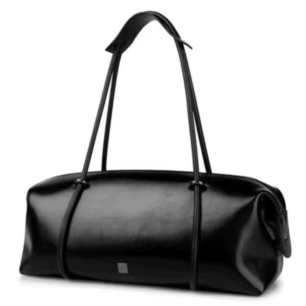 Sac fourre-tout vintage noir en cuir PU, grande capacité, sac à main pour femme, fermeture éclair ét