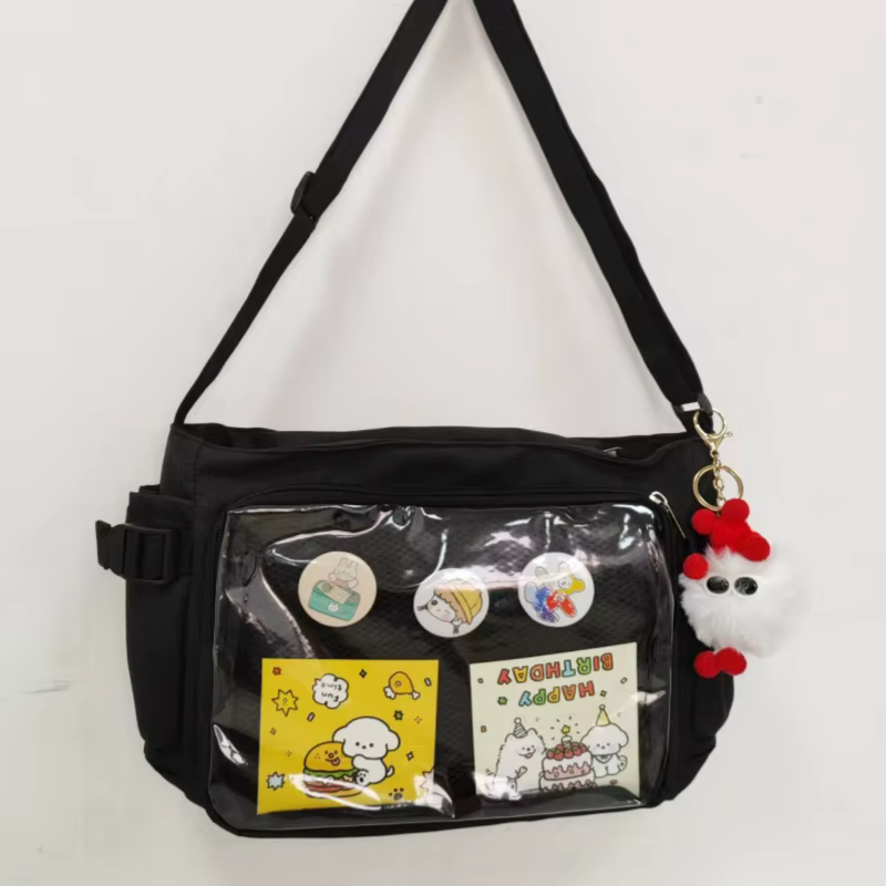 Sac à bandoulière de style collège pour filles, grande capacité, sac Lessman pour livres de classe, 