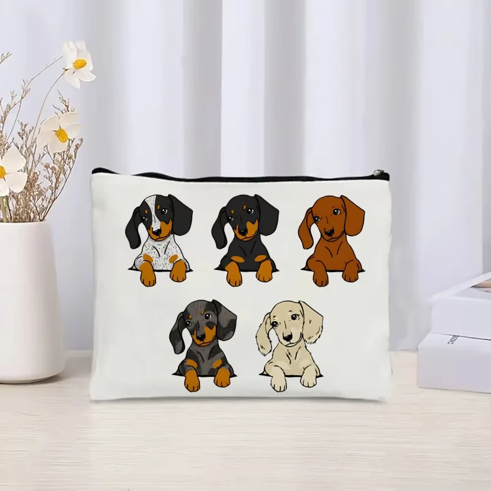 Sac à main décontracté de grande capacité pour femme, sac fourre-tout imprimé chien mignon, patch de