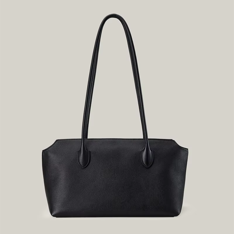 Sac à bandoulière en cuir véritable TR, sac fourre-tout Terrasse à longue sangle, sac à main uni sty