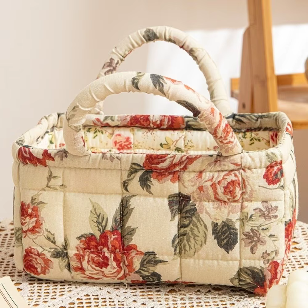 Sacs à main Bento à motif floral, design patchwork, sac de courses pliable, en coton, sacs à bandoul