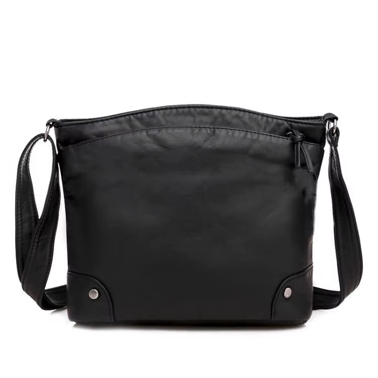 Sac à bandoulière en cuir PU souple pour femmes, sacoche Design rétro décontractée multi-fermeture é
