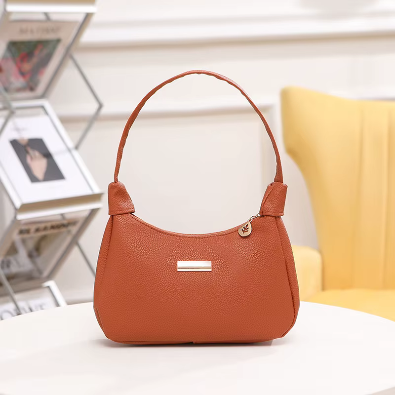 Nouveau sac à bandoulière à la mode, doux et exquis, tendance, couleur unie, motif litchi, sac à ais
