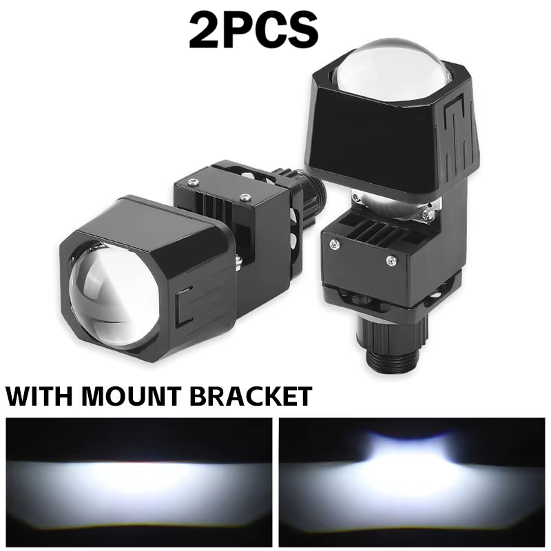 Mini projecteur bi-LED matriciel de 1,5 pouce, phare à faisceau haut et bas, 15000LM, feu antibrouil