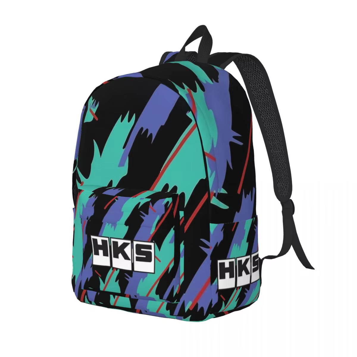 HKS-Sac à Dos en Toile à Motif Rétro pour Homme et Femme Adolescent, Étudiant, Randonnée, Voyage, JD