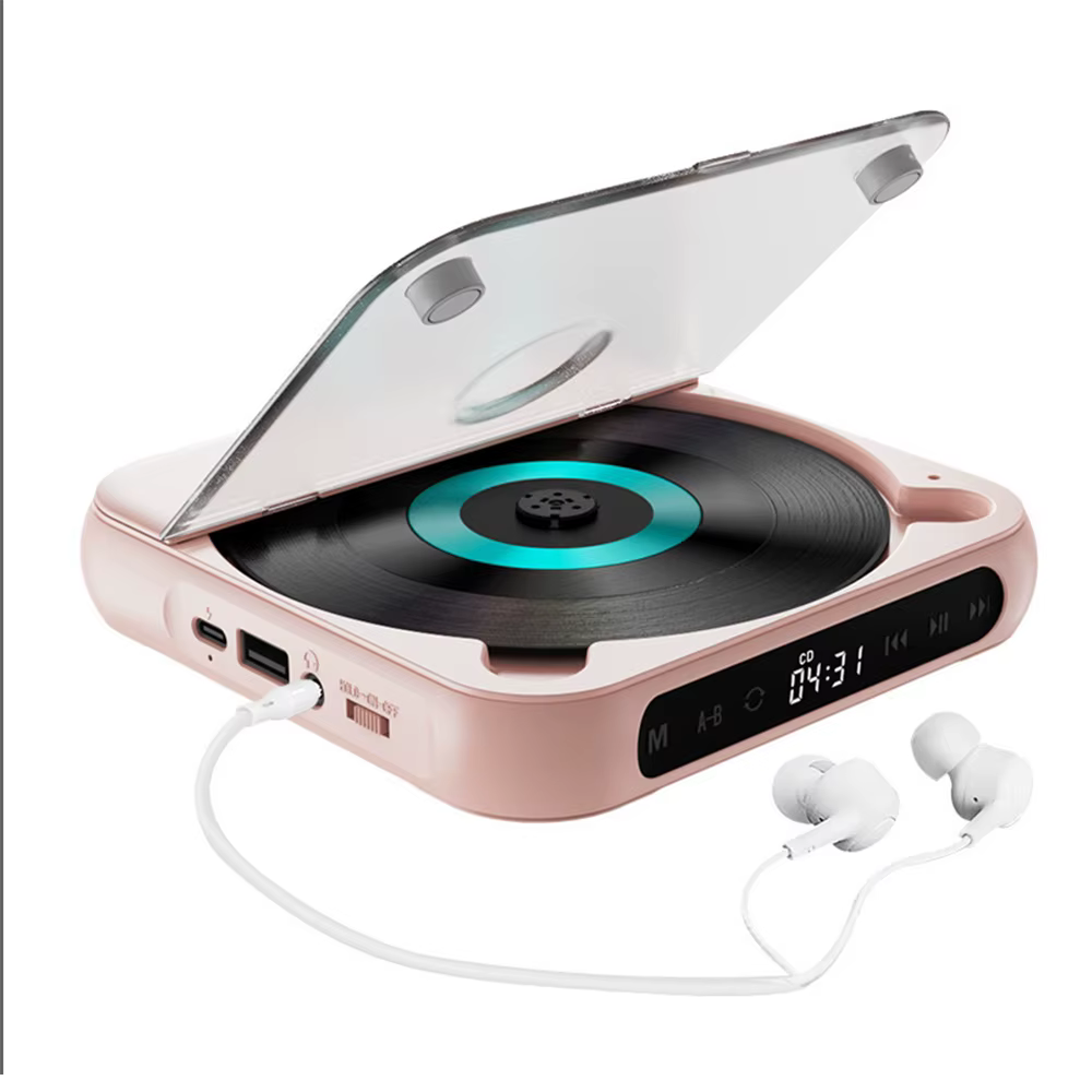 Lecteur de CD de musique Portable avec 5 Modes de lecture, Mini baladeur CD pour étudiants hommes fe
