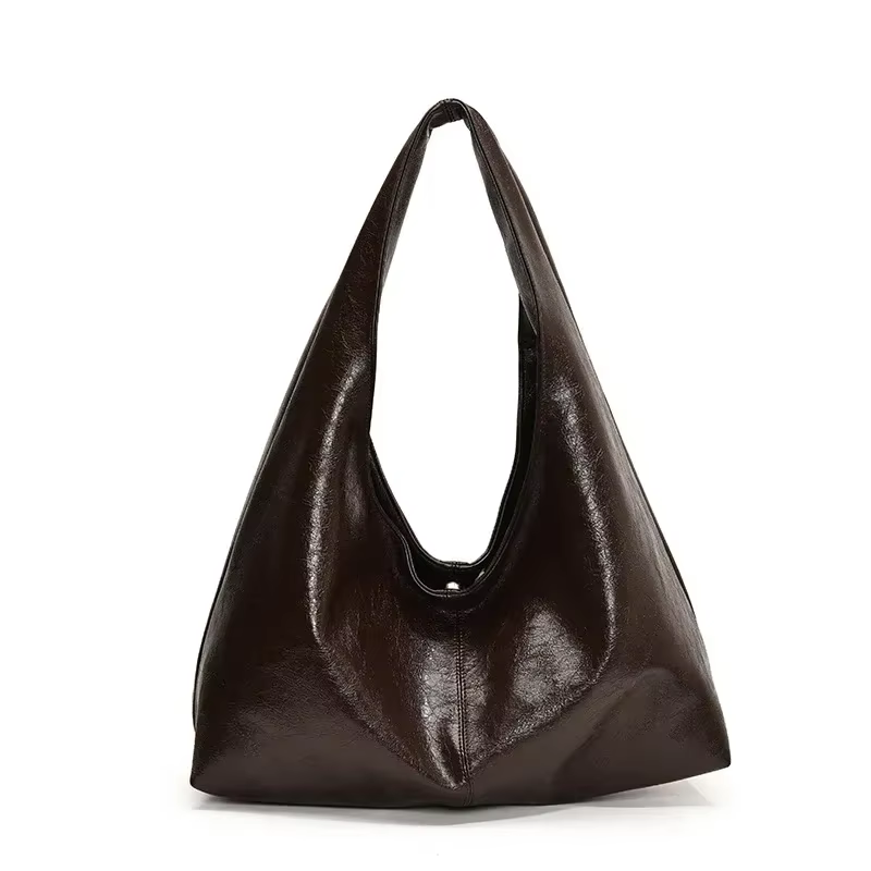 Grands sacs à bandoulière noirs pour femmes, grand sac de shopping Hobo, couleur unie, sac à main en