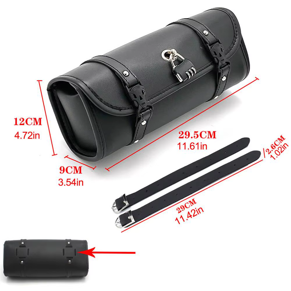 Sac à outils pour moto, sac cylindrique pour moto, sac à outils pour guidon avec serrure, sacoche ré