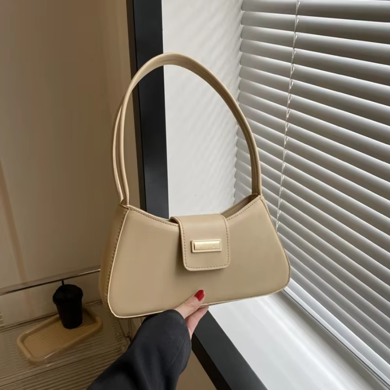 Sac à bandoulière minimaliste pour femmes, sac sous les bras Simple de couleur unie, sac à main et b