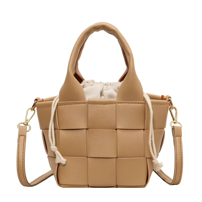 Sac à main seau tendance pour femme, petit sac bandoulière avec poignée tressée, style panier, à la 
