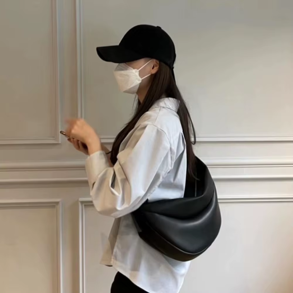 Sac à bandoulière Martin pour femmes, sac de taille de Style INS, sac de boulettes en cuir souple de