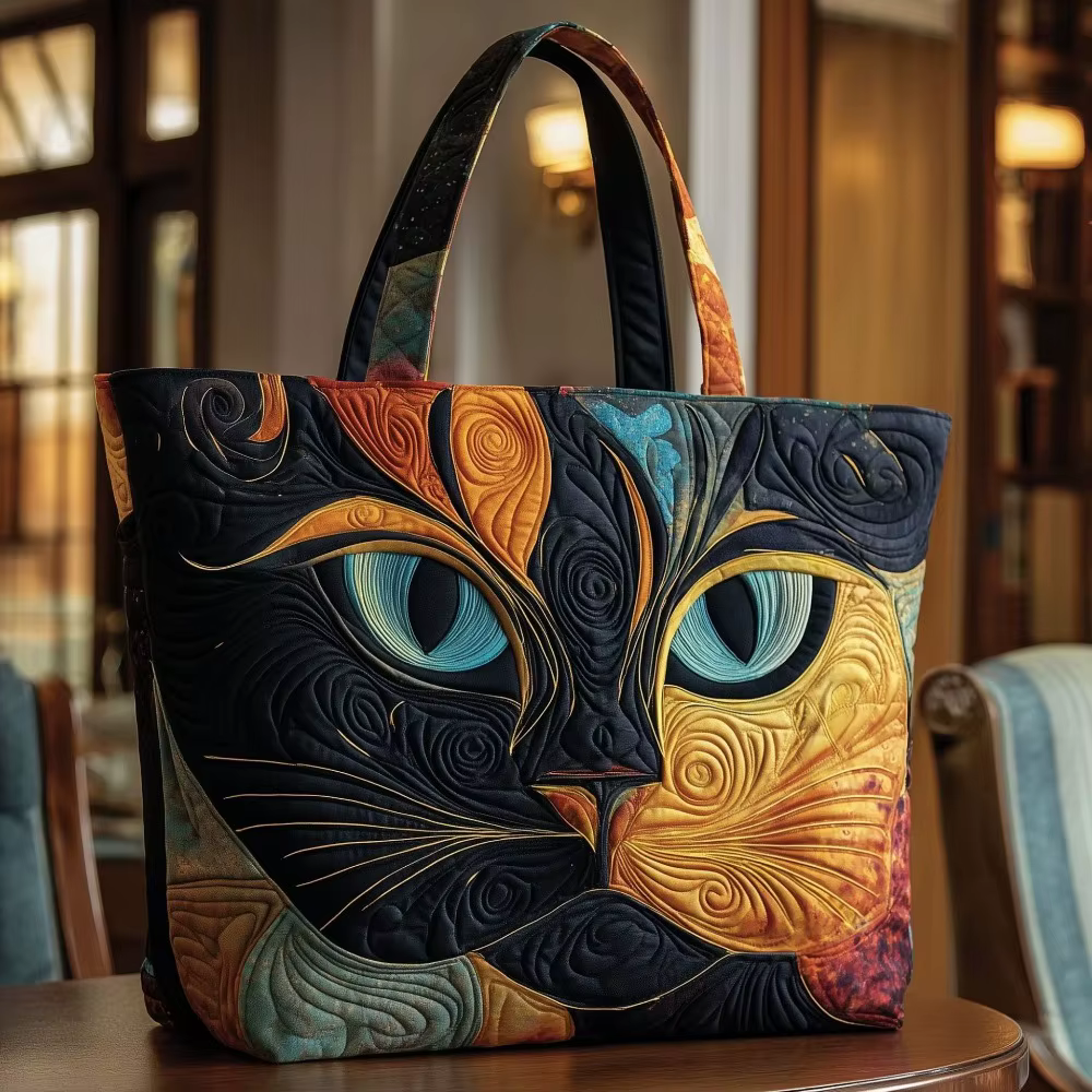 Sac fourre-tout matelassé pour femmes, motifs de chats, sac à bandoulière en toile imprimé en 3D, sa