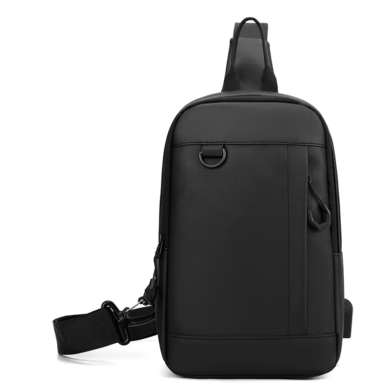 Sac à bandoulière élégant pour hommes – Pochette de taille compacte avec plusieurs compartiments (co