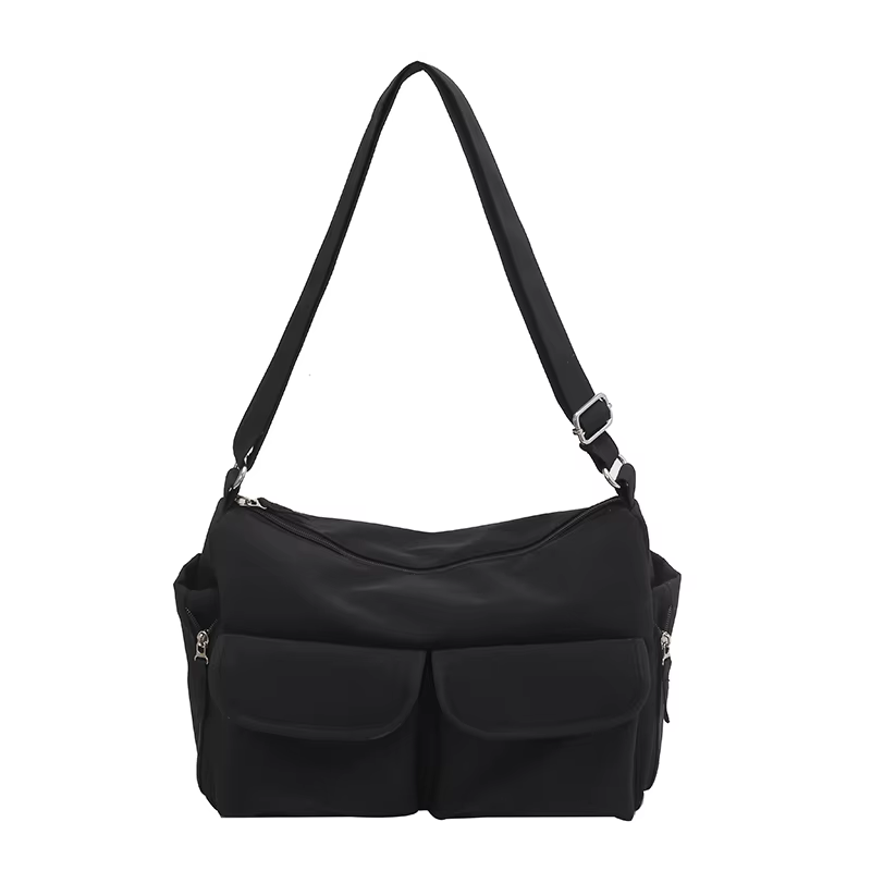 Nylon couleur unie grande capacité fourre-tout décontracté automne polyvalent femme sacs en vente 20