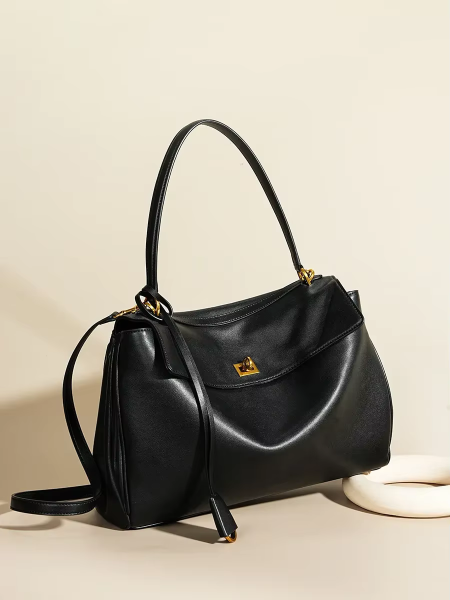Nouveau sac Rodeobag en cuir grande capacité pour femme avec serrure avancée, sac sous le bras tenda