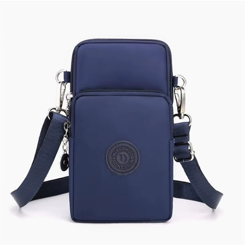 Sac bandoulière élégant beige multi-poches, léger, pour téléphone, avec sangle réglable, sac à bando