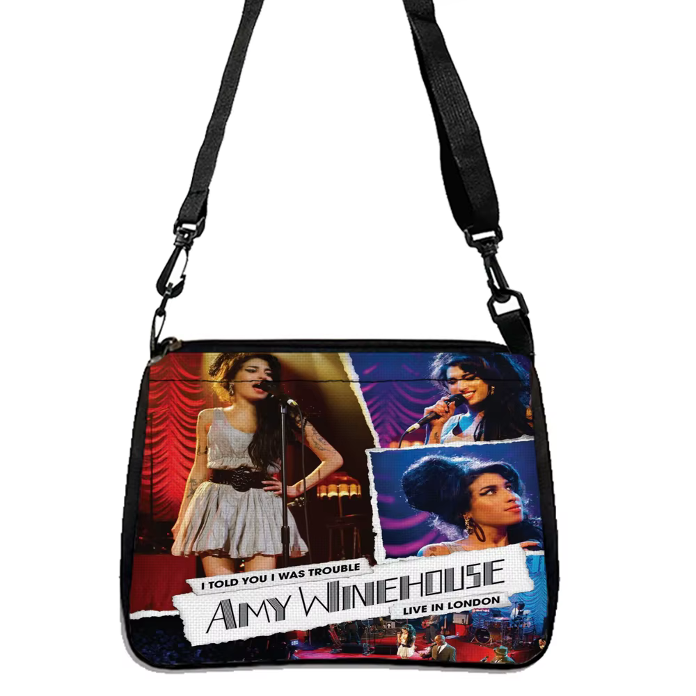 Amy Winehouse Sac imprimé, sac à bandoulière léger, sac à main de travail portable 5.23