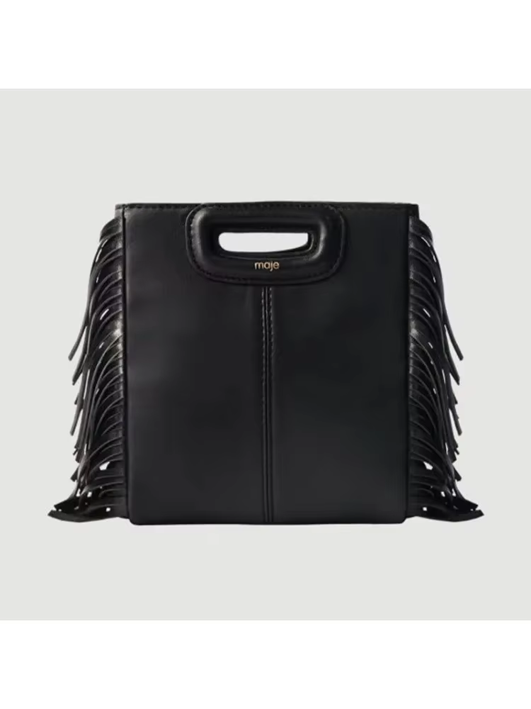 Sacs à main Maje, nouveau sac à franges tendance pour femmes, sac bandoulière en cuir PU noir MAJE,