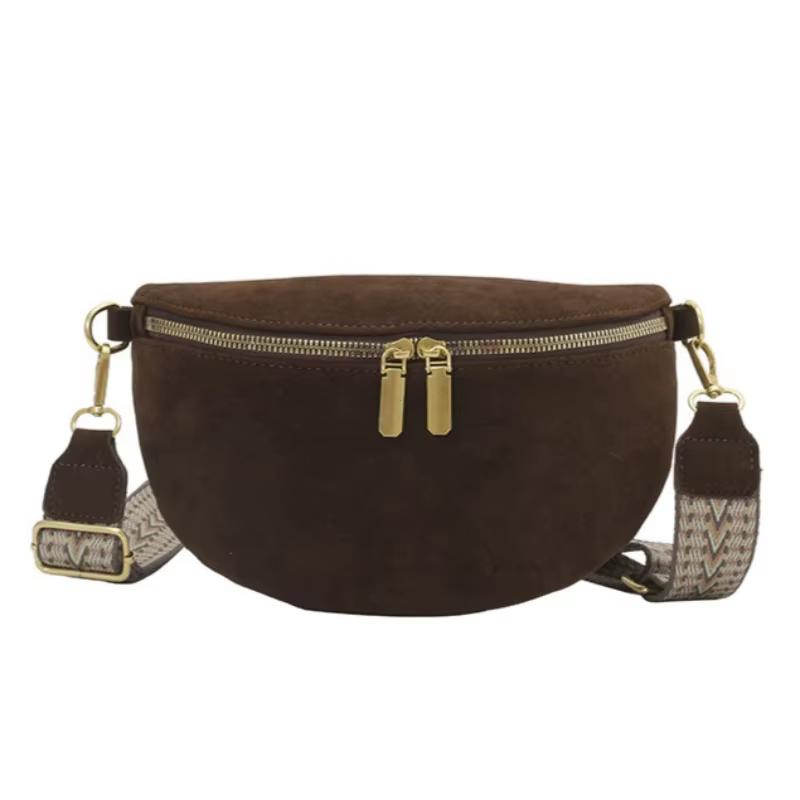 Sac de taille multi-poches pour femmes, sac banane de rue en Faux daim, sac de poitrine à large sang
