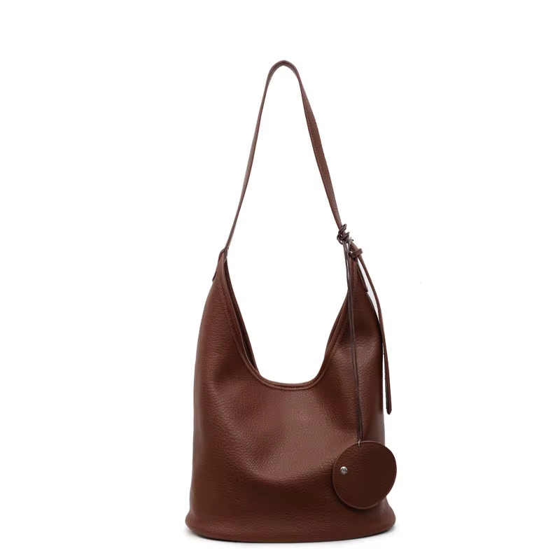 Sac Seau Coréen Rétro à Motif Litchi pour Femme, Grande Capacité, Été 2025, Sac à Bandoulière Unique
