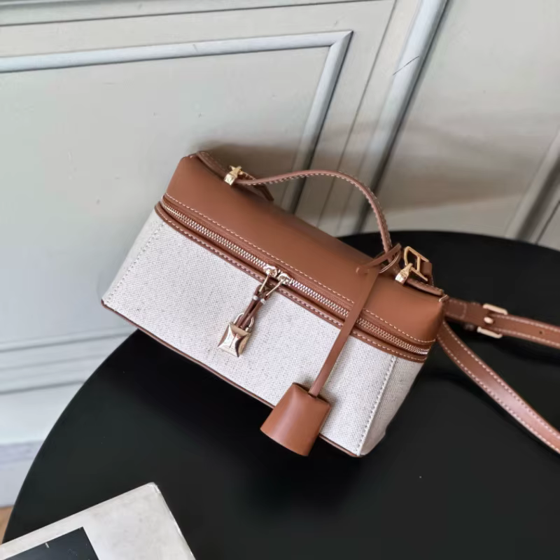 Sac à cosmétiques en cuir style vintage, mini sac à bandoulière avec poignée supérieure, sac à main 