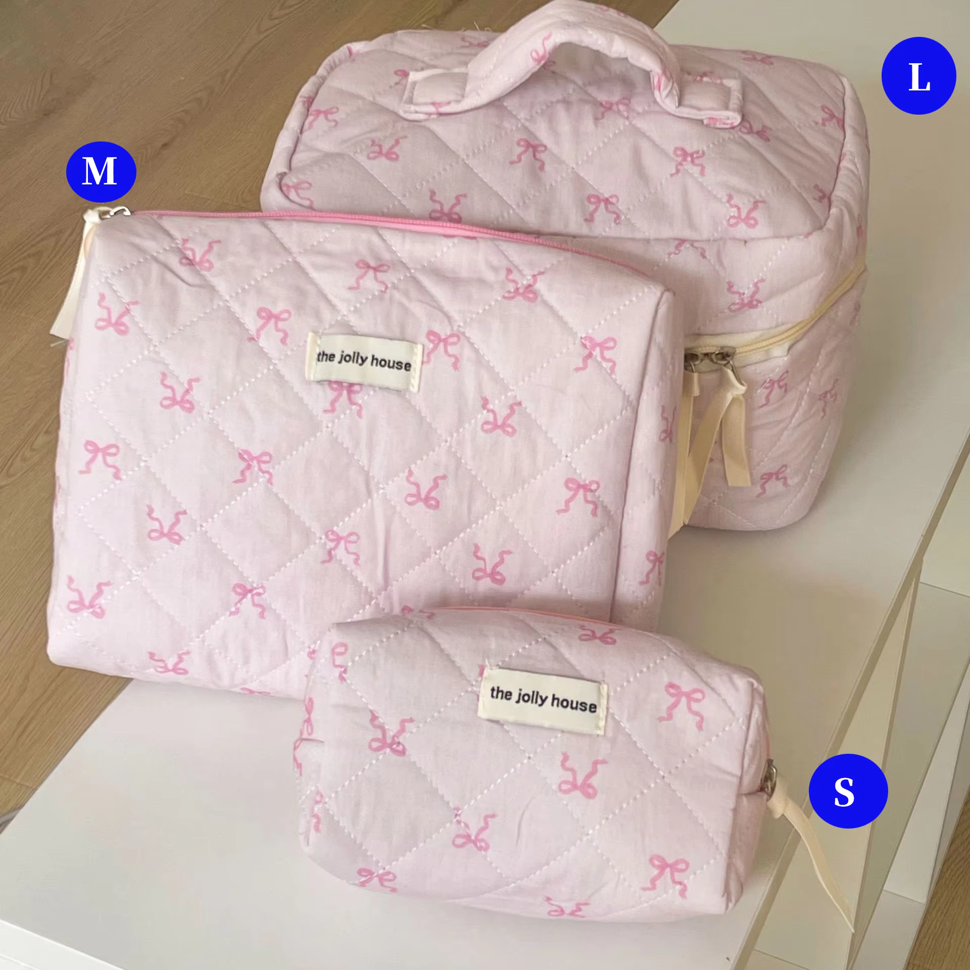 Sac matelassé octogonal YT, motif bonhomme de neige, fleur de begonnie, ruban, nœud, trousse de maqu