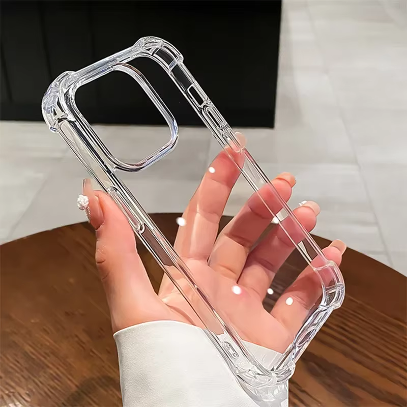 Étui transparent en Silicone antichoc Air-Bag pour iPhone 17 16 15 Plus 11 12 13 14 Pro Max Mini X X