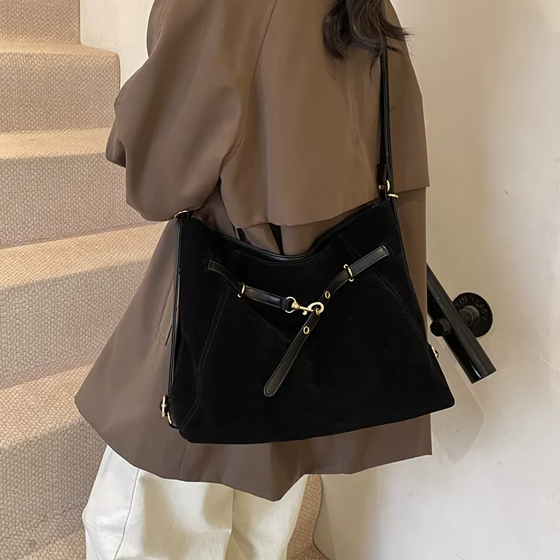 Sacs à bandoulière monochromes décontractés pour femmes, compartiment intérieur, fermeture éclair, s